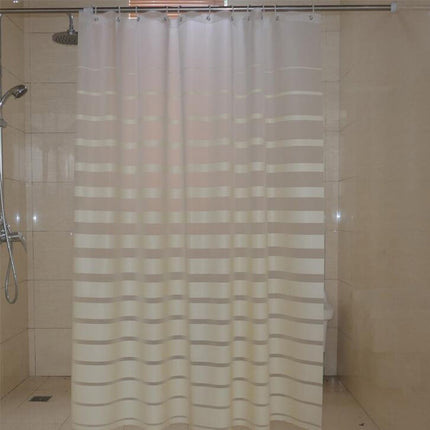 Waterproof Striped Shower Curtain with Hooks - Wnkrs