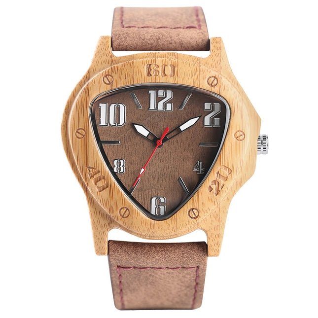 Triangle-Shaped Bamboo Wood Men's Watches - wnkrs