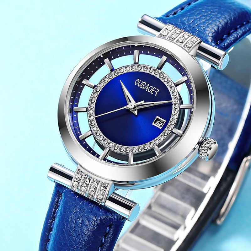 Transparent Dial and Leather Band Watches