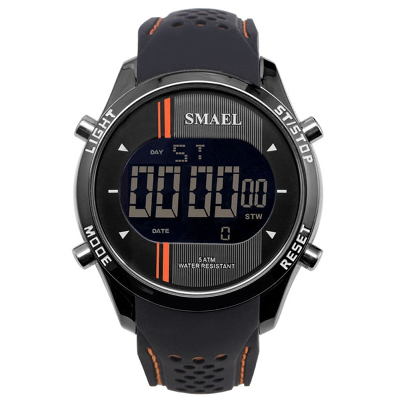 Contrast-Accent Digital Wristwatch