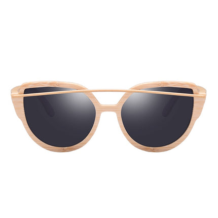 Cat Eye Colorful Lens Bamboo Wood Women's Sunglasses - wnkrs