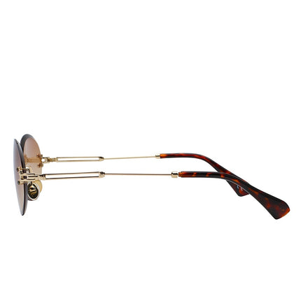 Retro Oval Frameless Sunglasses - wnkrs