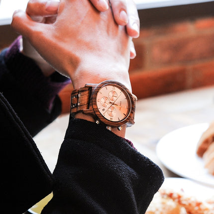 Men's Wooden Quartz Watch with Date - wnkrs