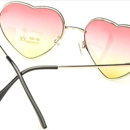 Women's Stylish Colorful Sunglasses with Heart Shaped Lenses - wnkrs
