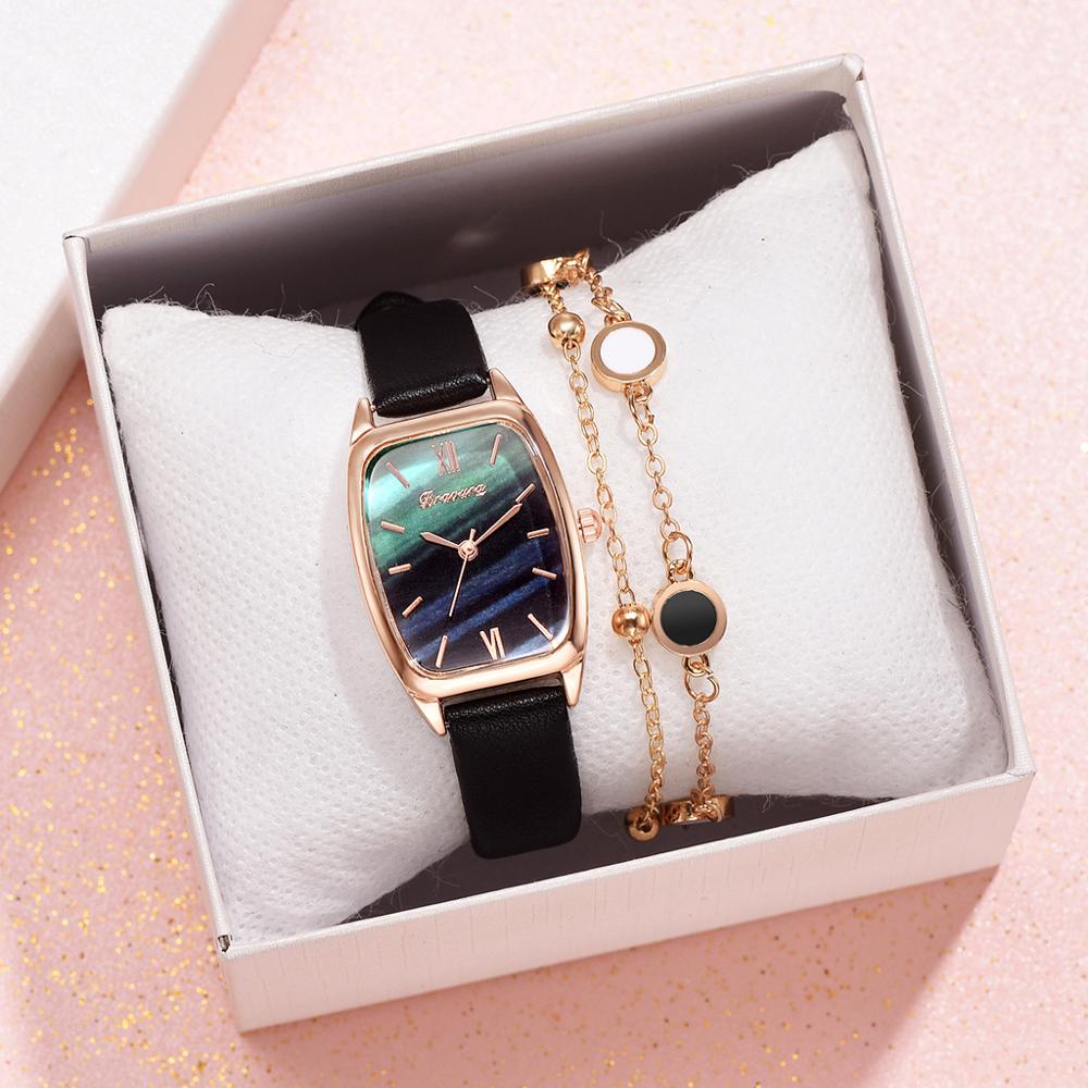 Marbled-Look Dial Watch with Optional Bracelet