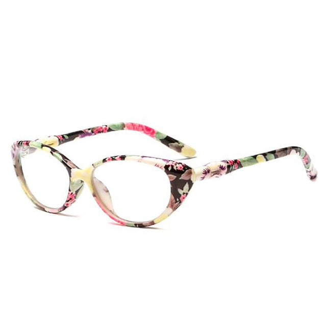 Women's Floral Pattern Frame Mirror Eyeglasses - wnkrs