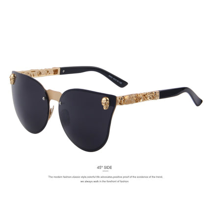 Women Gothic Gold Skull Frame Metal Sunglasses - wnkrs