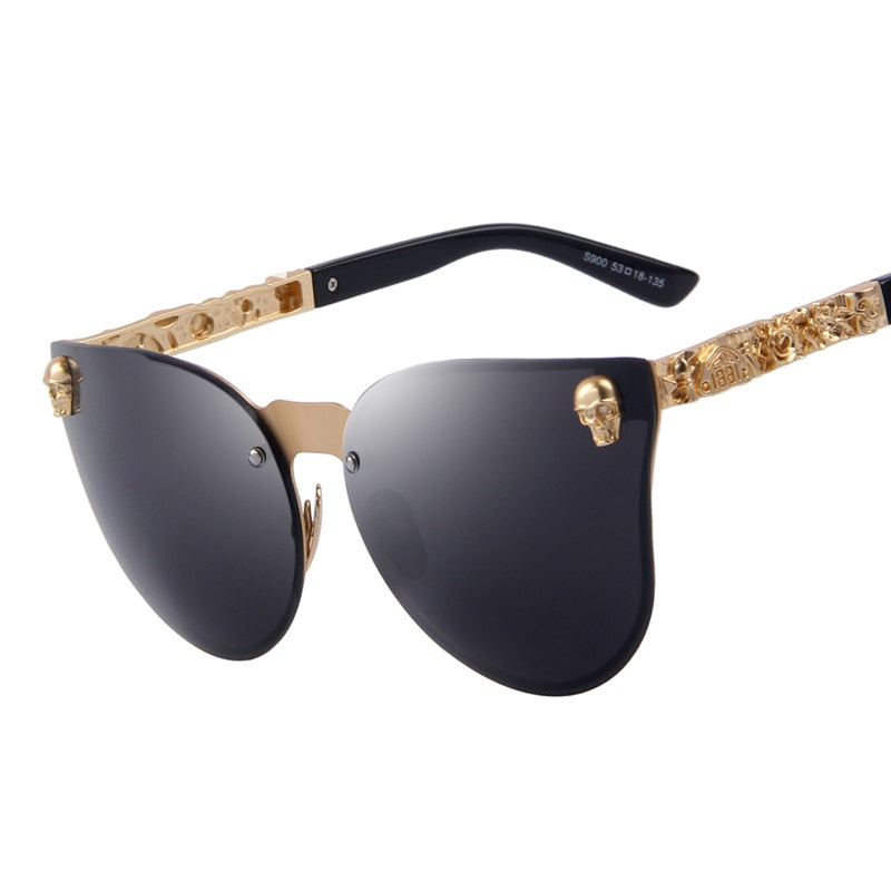 Women's Gothic Skull Cat-Eye Sunglasses