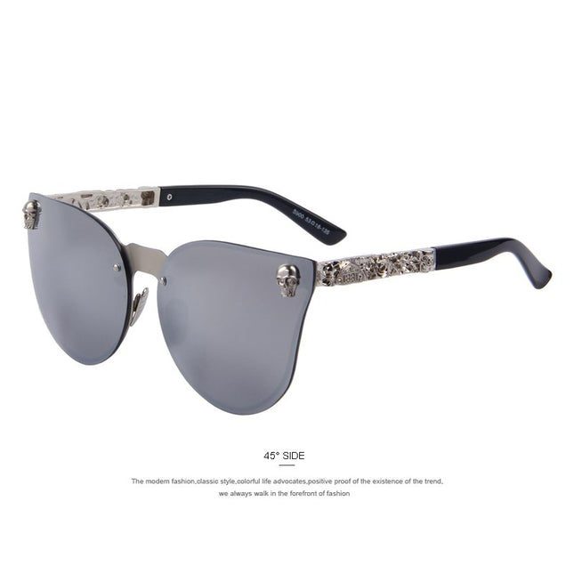 Women Gothic Gold Skull Frame Metal Sunglasses - wnkrs