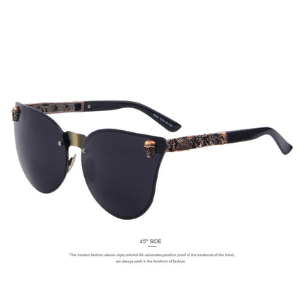 Women Gothic Gold Skull Frame Metal Sunglasses - wnkrs