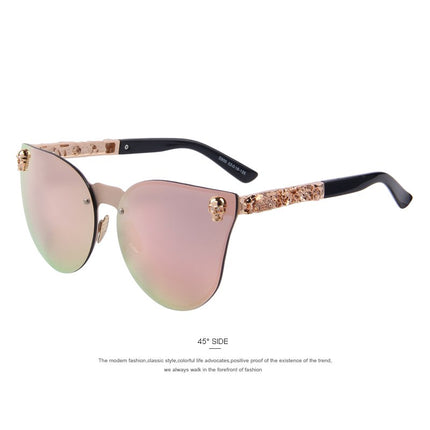 Women Gothic Gold Skull Frame Metal Sunglasses - wnkrs