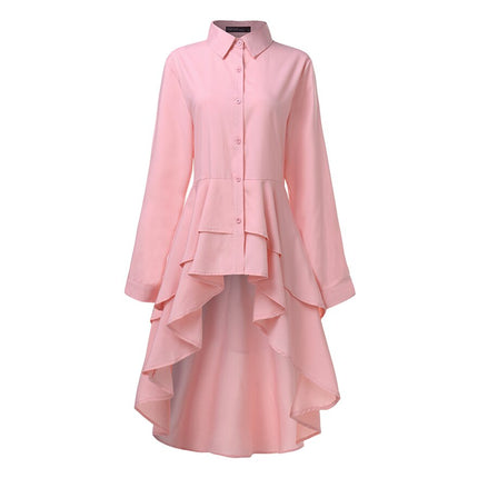 Women's Ruffled Asymmetrical Blouse - Wnkrs