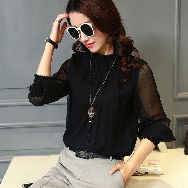 Women's Casual Long Sleeve Blouse - Wnkrs