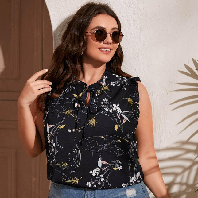 Plus Size Plants Print Top - Wnkrs