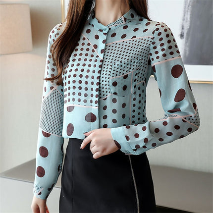 Women's Casual Dot Patterned Blouse - Wnkrs