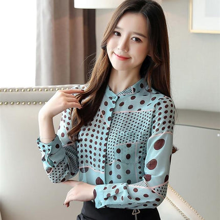 Women's Casual Dot Patterned Blouse - Wnkrs