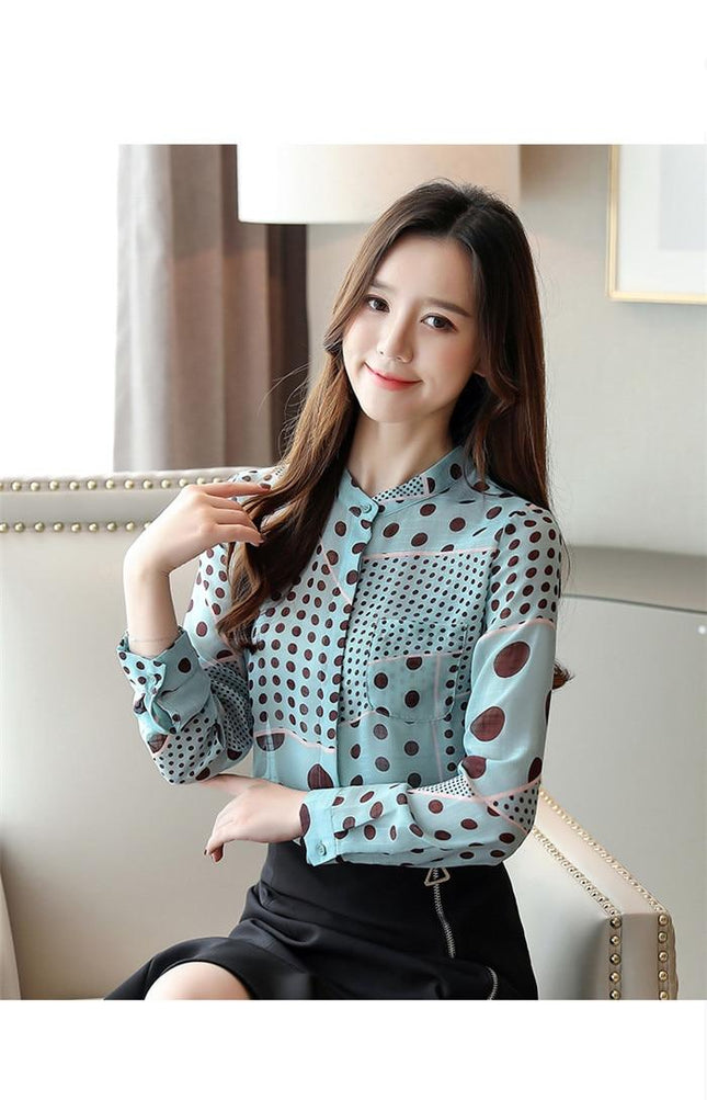 Women's Casual Dot Patterned Blouse - Wnkrs