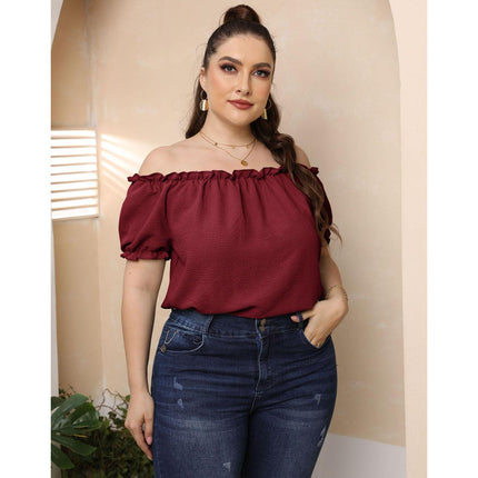 Off-Shoulder Tee with Puff Sleeves - Wnkrs