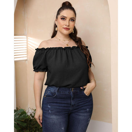 Off-Shoulder Tee with Puff Sleeves - Wnkrs