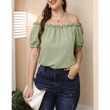 Off-Shoulder Tee with Puff Sleeves - Wnkrs