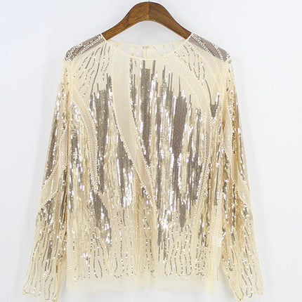 Women's Sequined Sheer Blouse - Wnkrs