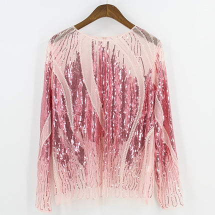 Women's Sequined Sheer Blouse - Wnkrs