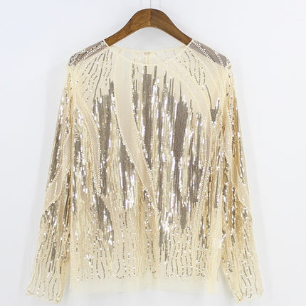 Women's Sequined Sheer Blouse - Wnkrs