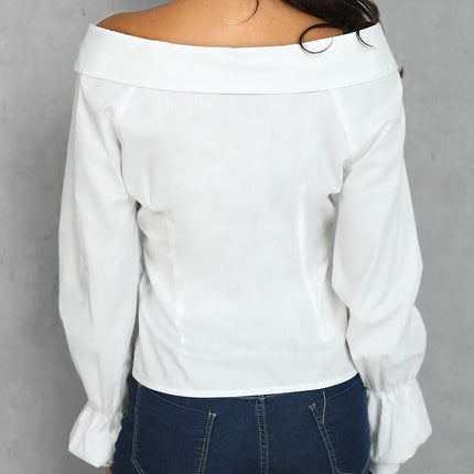 Women's Casual Blouse with Lantern Sleeve - Wnkrs