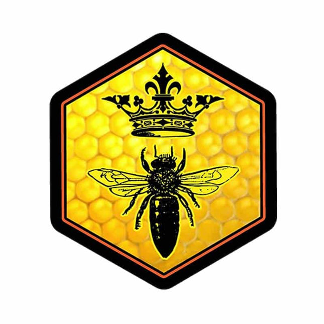 Bee with a Crown Waterproof Hex Sticker - wnkrs