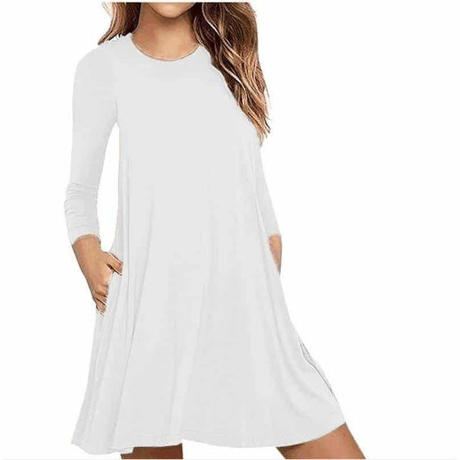 Casual Thin Women's Long Sleeved A-Line Dress - Wnkrs