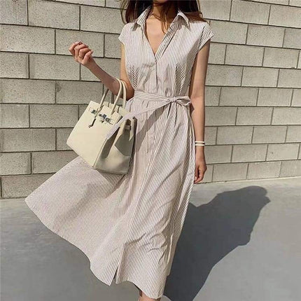 Striped Oversized Women's Maxi Dress in Casual - Wnkrs