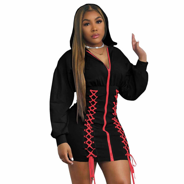 Hooded Dresses with Zipper - Wnkrs