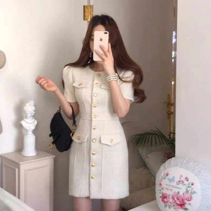 Women's Elegant Short Sleeved Dress - Wnkrs