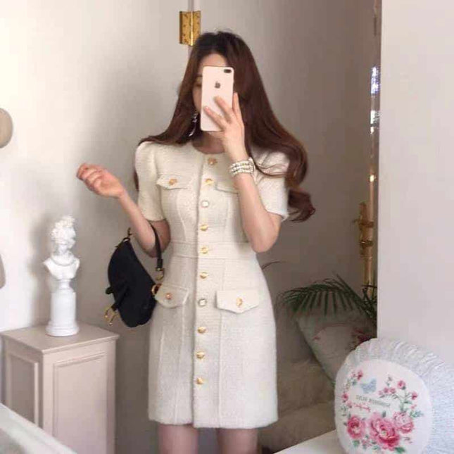Women's Elegant Short Sleeved Dress - Wnkrs