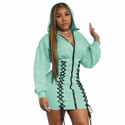 Hooded Dresses with Zipper - Wnkrs