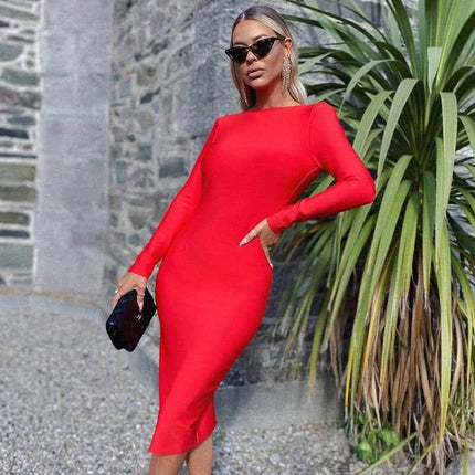 Women's Long Sleeved Zipper High Waist Dress - Wnkrs