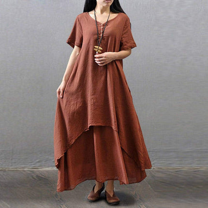 Women's Boho Linen Maxi Dress - Wnkrs