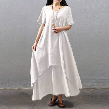 Women's Boho Linen Maxi Dress - Wnkrs