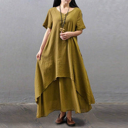 Women's Boho Linen Maxi Dress - Wnkrs