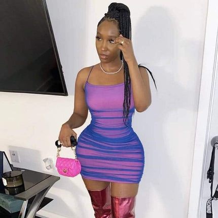 Elegant Spaghetti Strap Mini Dress for Women - Wnkrs
