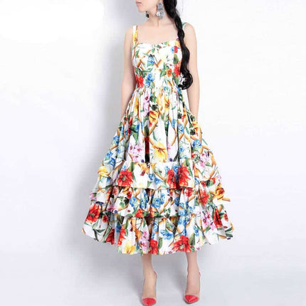 Floral Printed Sweet Dress - Wnkrs