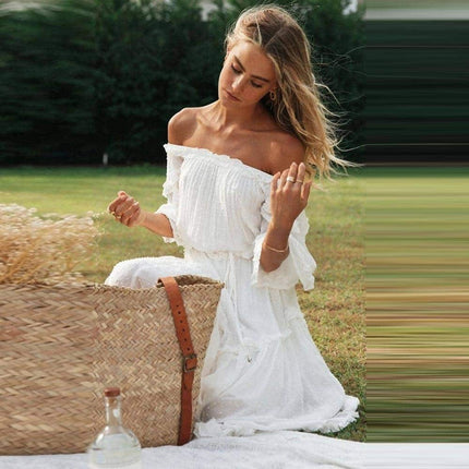 Freedom White Off shoulder Midi Dress for Women - Wnkrs