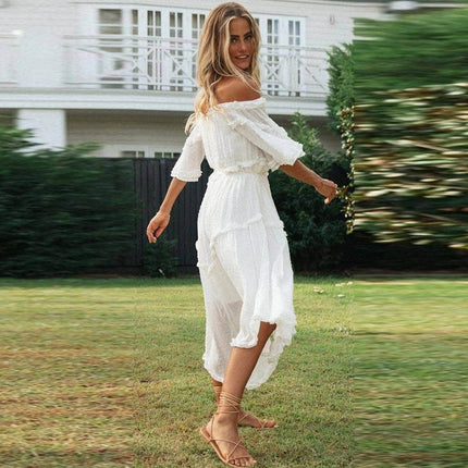 Freedom White Off shoulder Midi Dress for Women - Wnkrs
