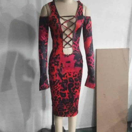 Full Sleeves Leopard Printed Dress for Women - Wnkrs