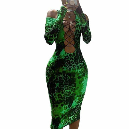 Full Sleeves Leopard Printed Dress for Women - Wnkrs