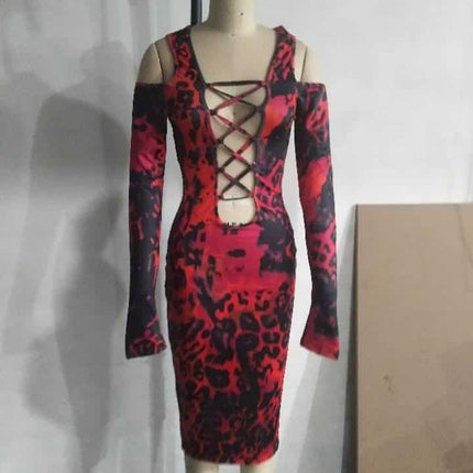 Full Sleeves Leopard Printed Dress for Women - Wnkrs