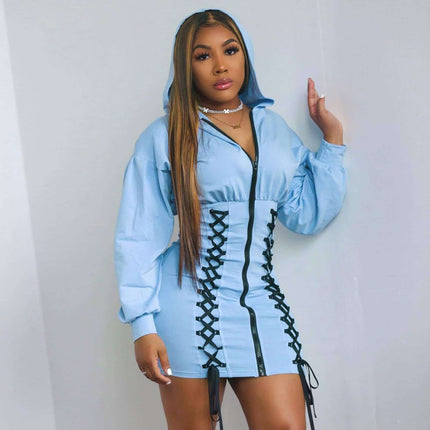 Hooded Dresses with Zipper - Wnkrs