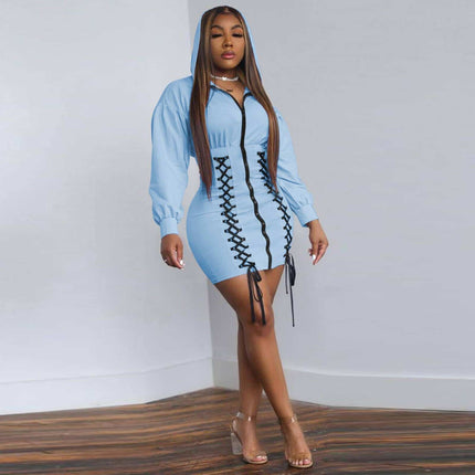 Hooded Dresses with Zipper - Wnkrs