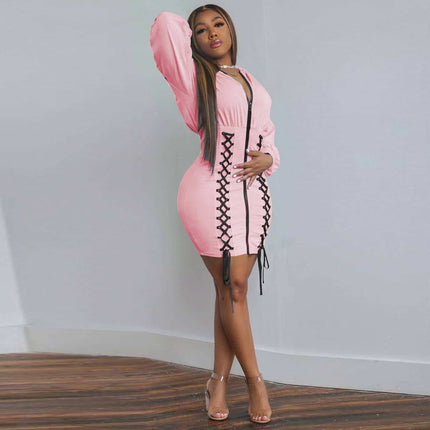 Hooded Dresses with Zipper - Wnkrs