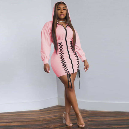 Hooded Dresses with Zipper - Wnkrs